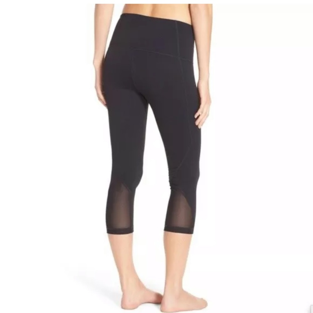 Zella Women's Black High Waist Crop Mesh Leggings